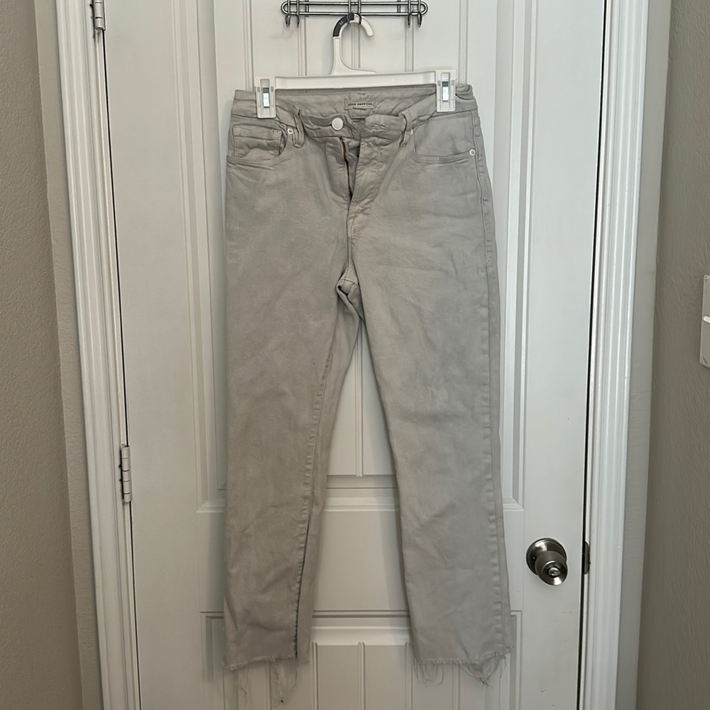 Good American white straight legged ankle jeans size 8